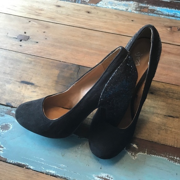 g21 Heels Black Velvet and Sparkly glitters Size 8 - Picture 6 of 6